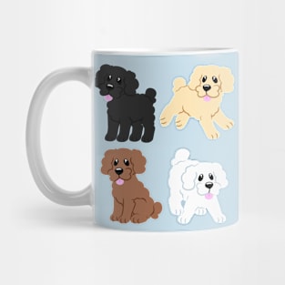 Simple Poodles in Blue Mug